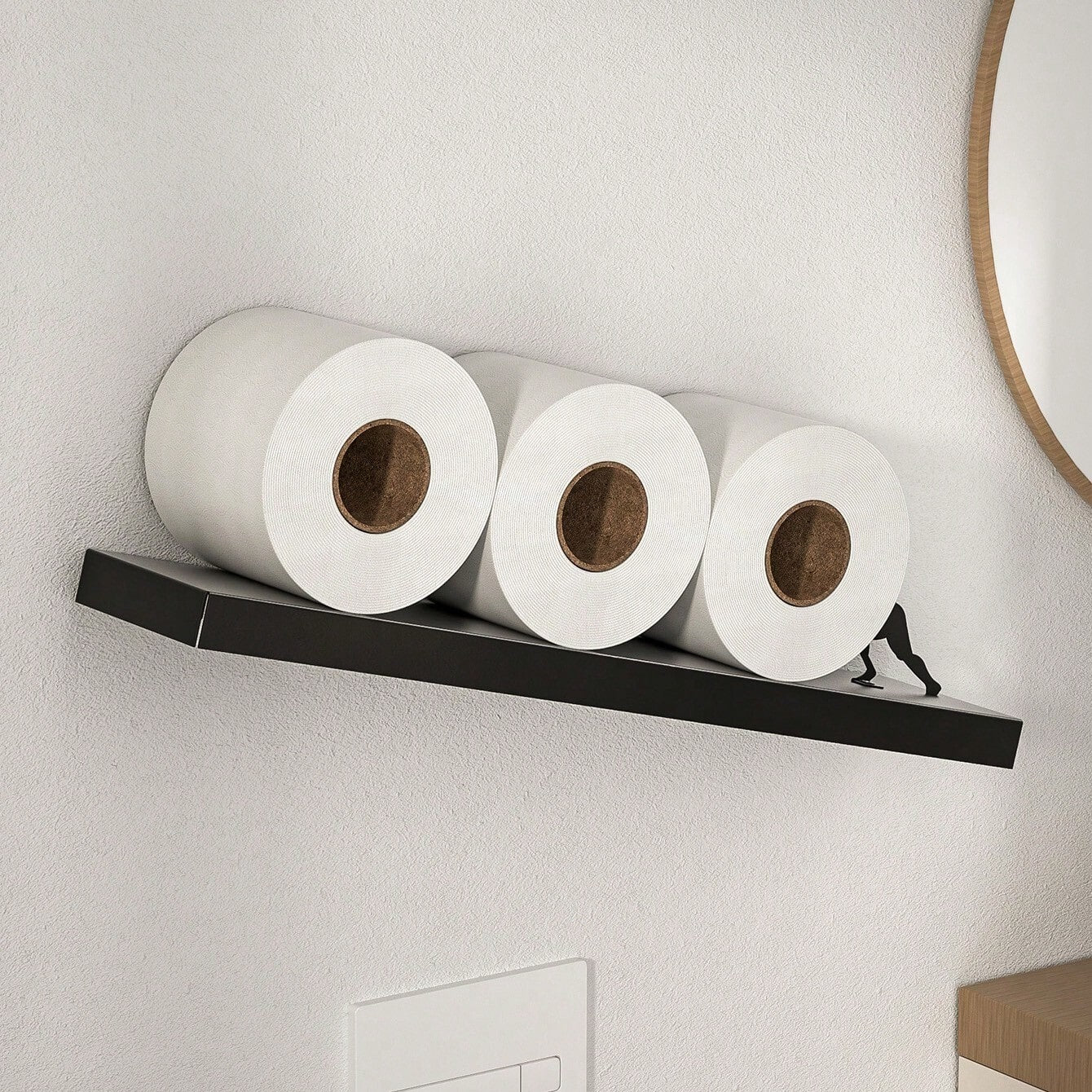 Gravity Illusion Toilet Shelf