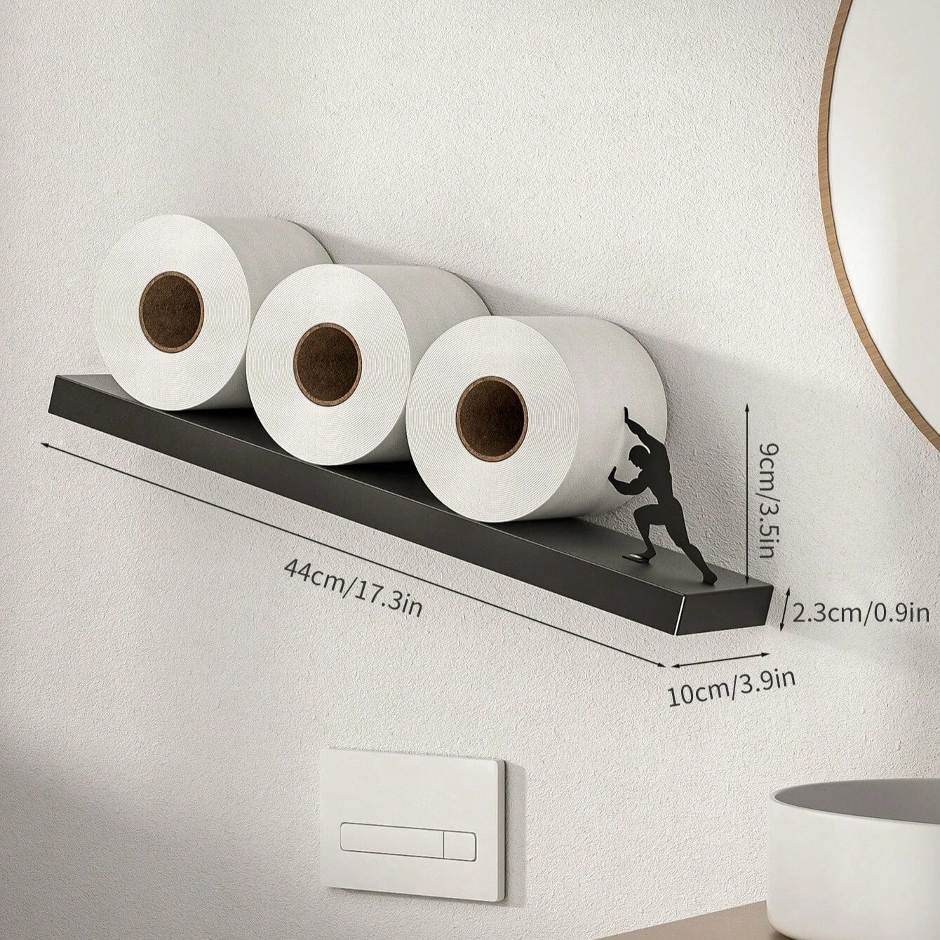 Gravity Illusion Toilet Shelf