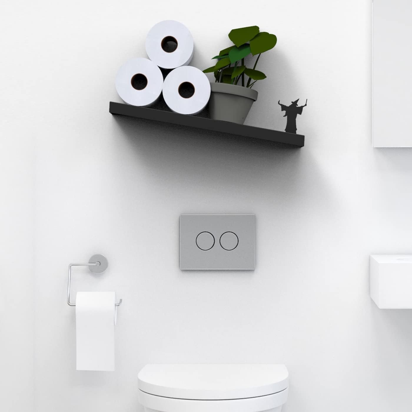 Gravity Illusion Toilet Shelf