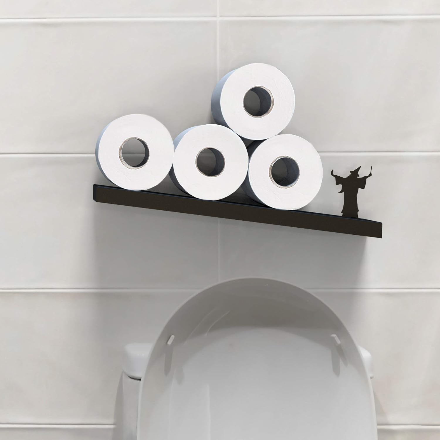 Gravity Illusion Toilet Shelf
