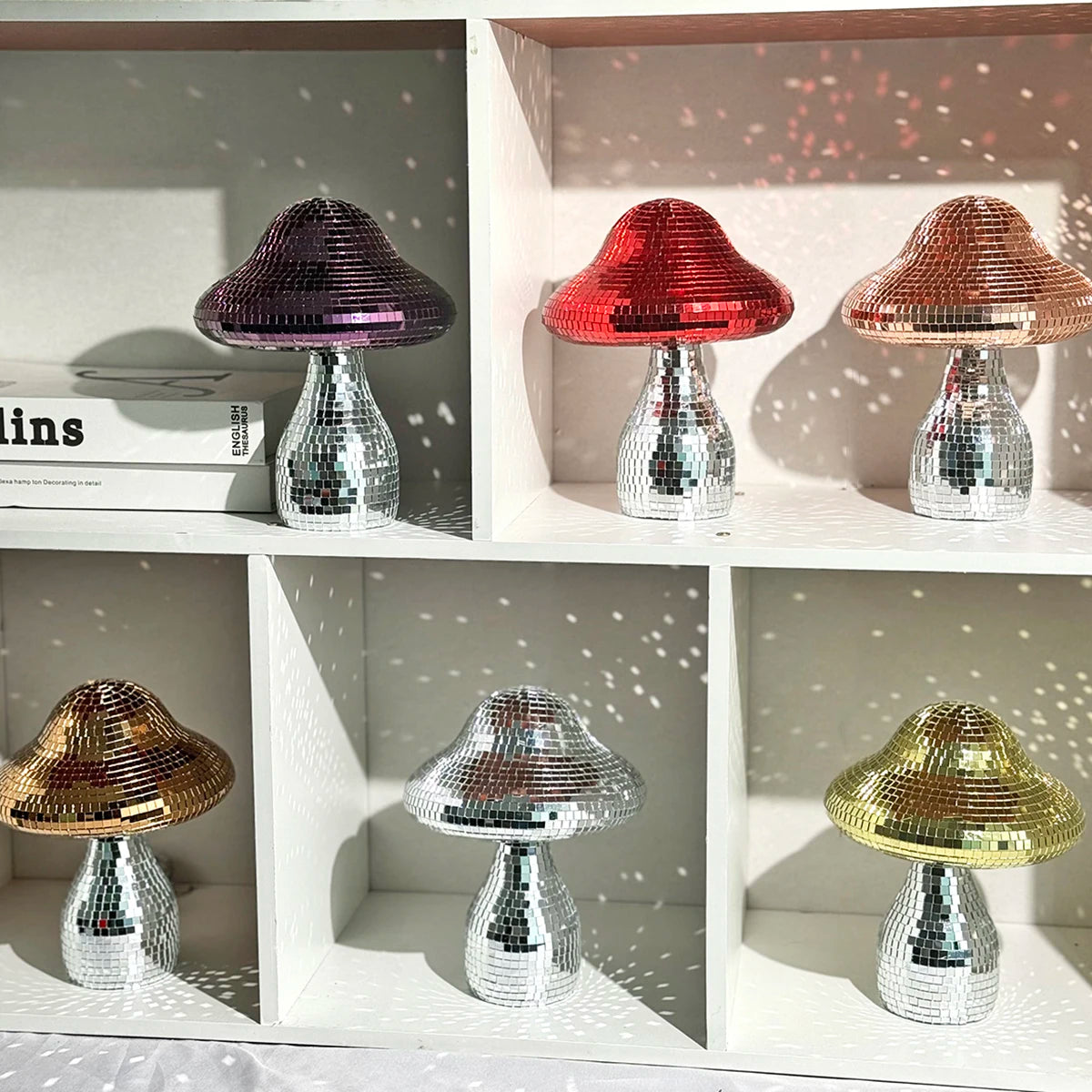 Dreamy Disco Mushroom Handmade Ornament Reflective Home Decor for Living Room Bedroom Patio Party Wedding Gift Light Decoration