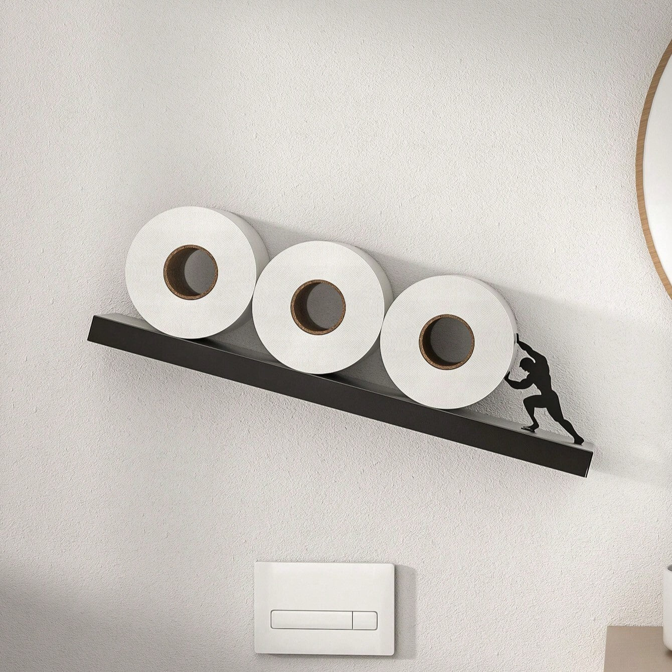 Gravity Illusion Toilet Shelf