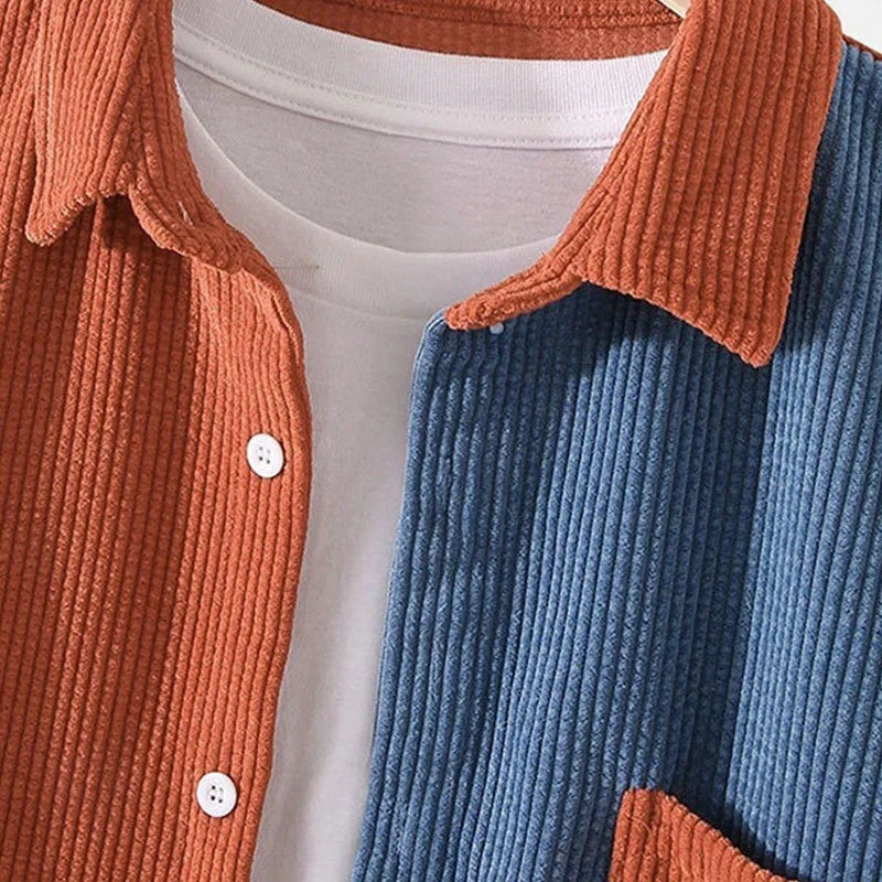 Men's Two-Tone Corduroy Shirt