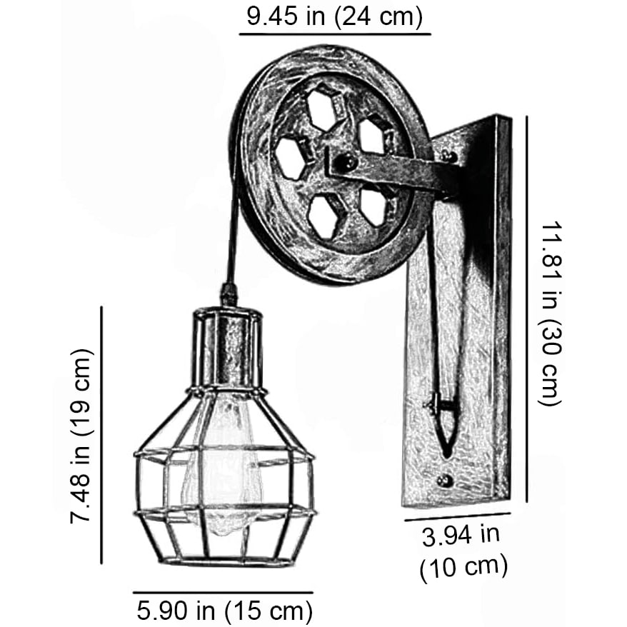 Edison Industrial Wheel Wall Lamp