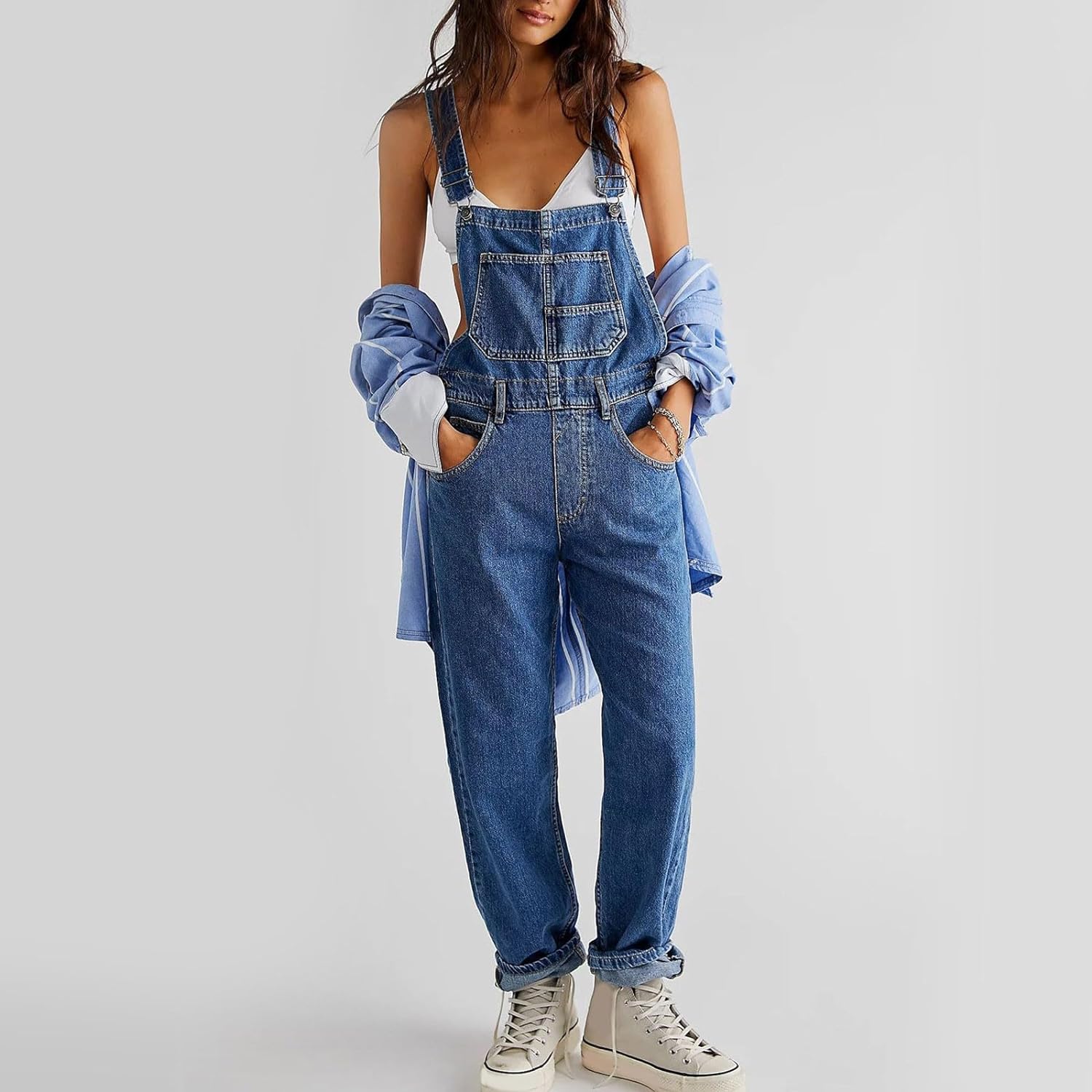 Vintage Denim Baggy Overalls