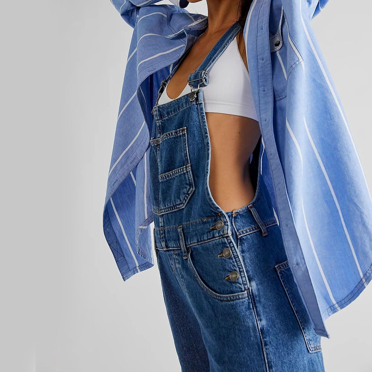 Vintage Denim Baggy Overalls