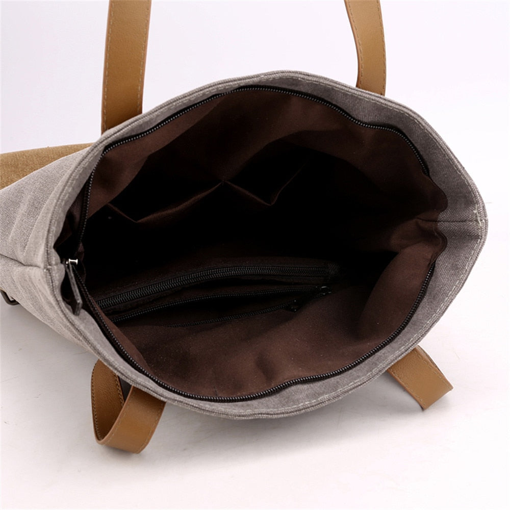 2-in-1 Canvas Bag: Shoulder & Backpack