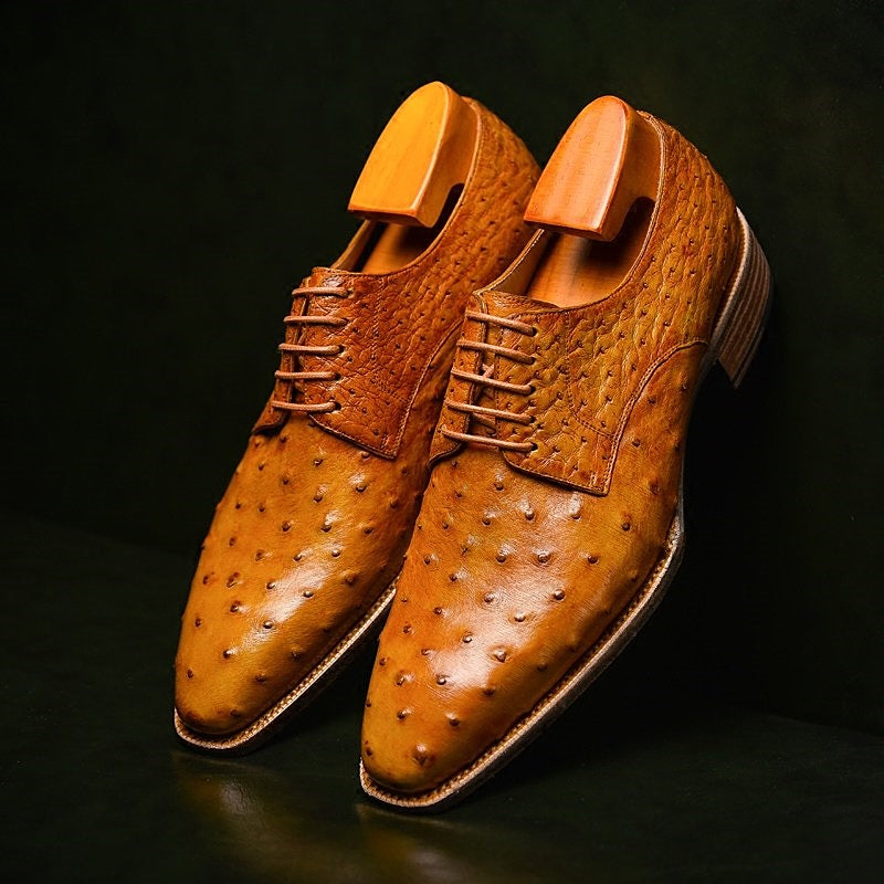 Men's Formal Ostrich Derby Shoes