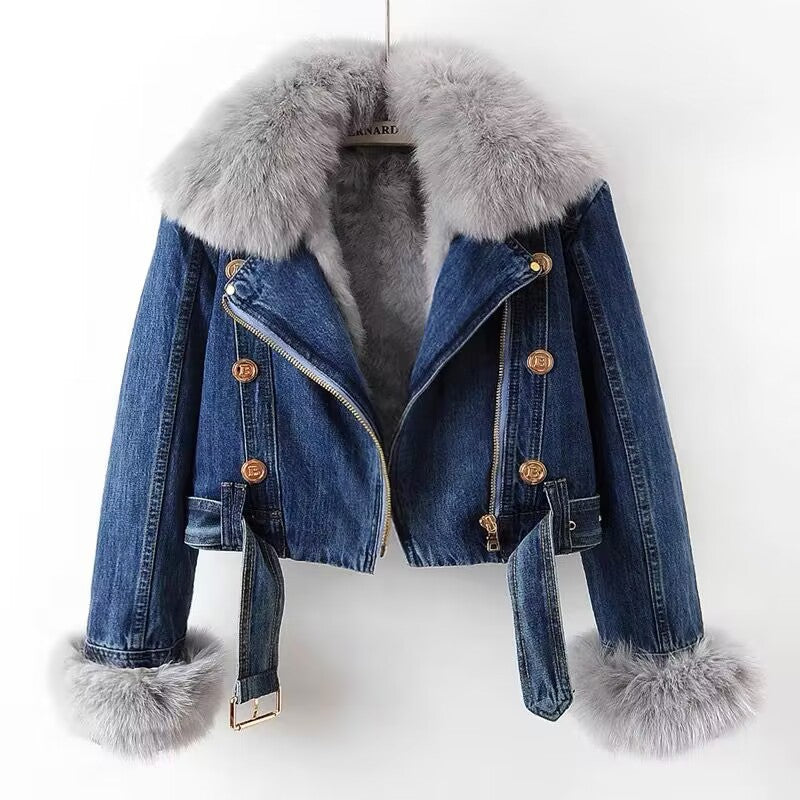 Bellavina Cropped Denim Jacket