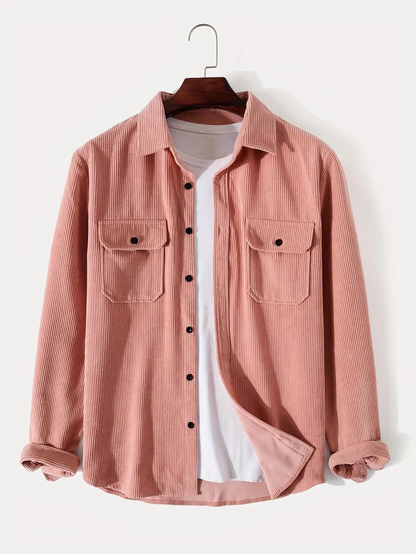 '90s Oversize Corduroy Button-Up Shirt