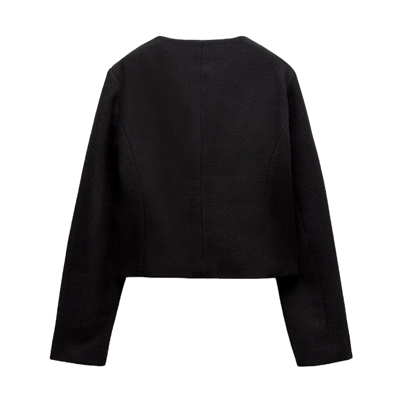 CHIC CROPPED JACKET WITH FLAPS