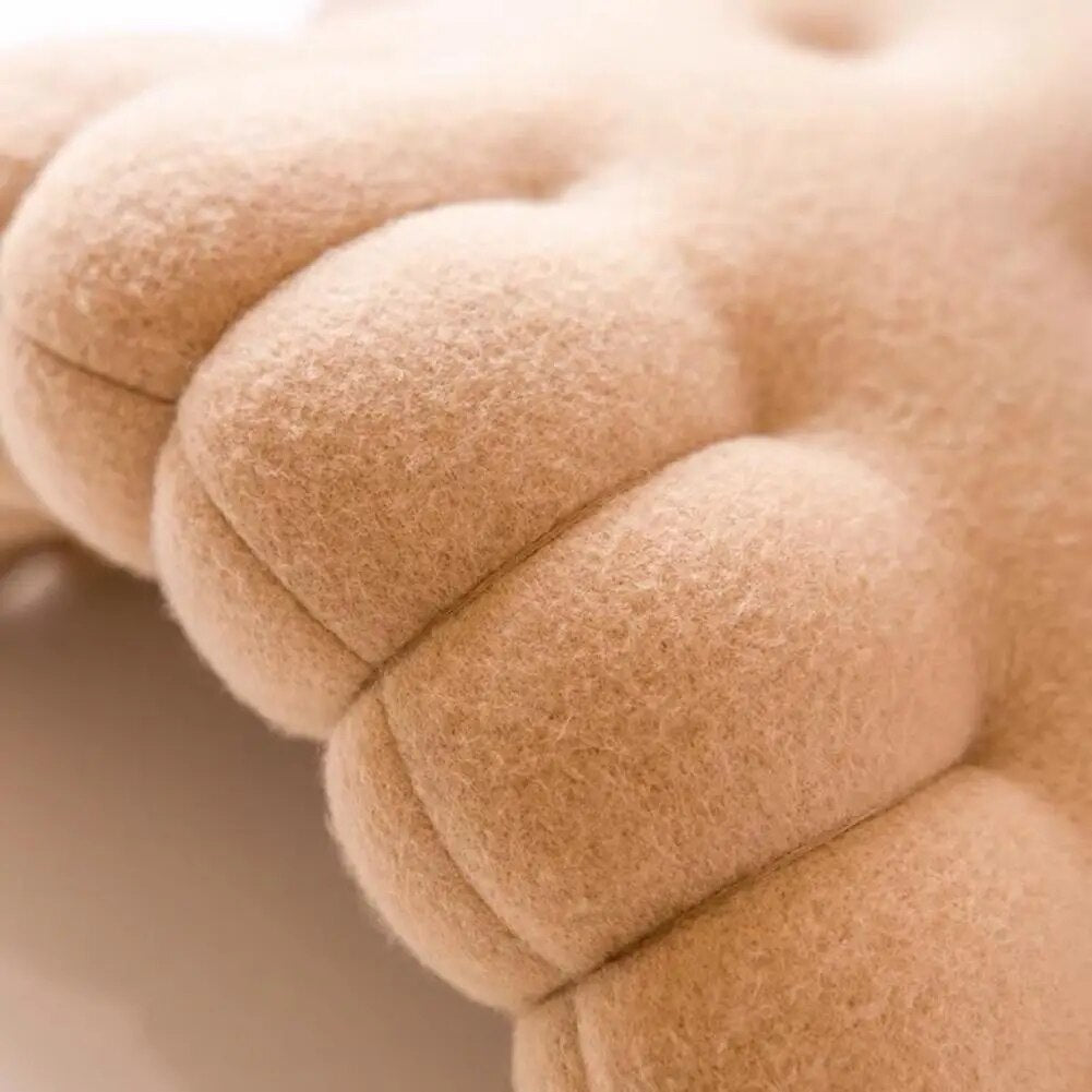 Biscuit-Shaped Plush Cushion