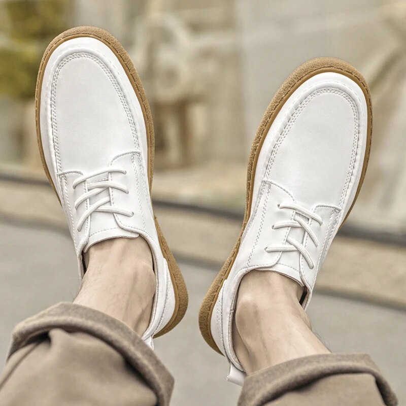 Handcrafted Leather Lace-Up Loafers