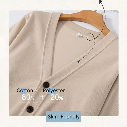 Cotton Blend Button-Through Cardigan