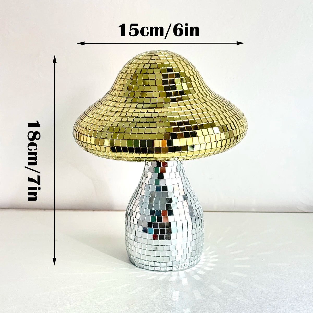Dreamy Disco Mushroom Handmade Ornament Reflective Home Decor for Living Room Bedroom Patio Party Wedding Gift Light Decoration