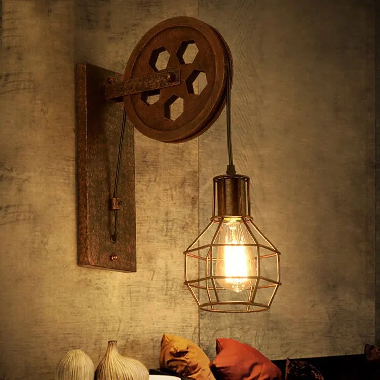 Edison Industrial Wheel Wall Lamp