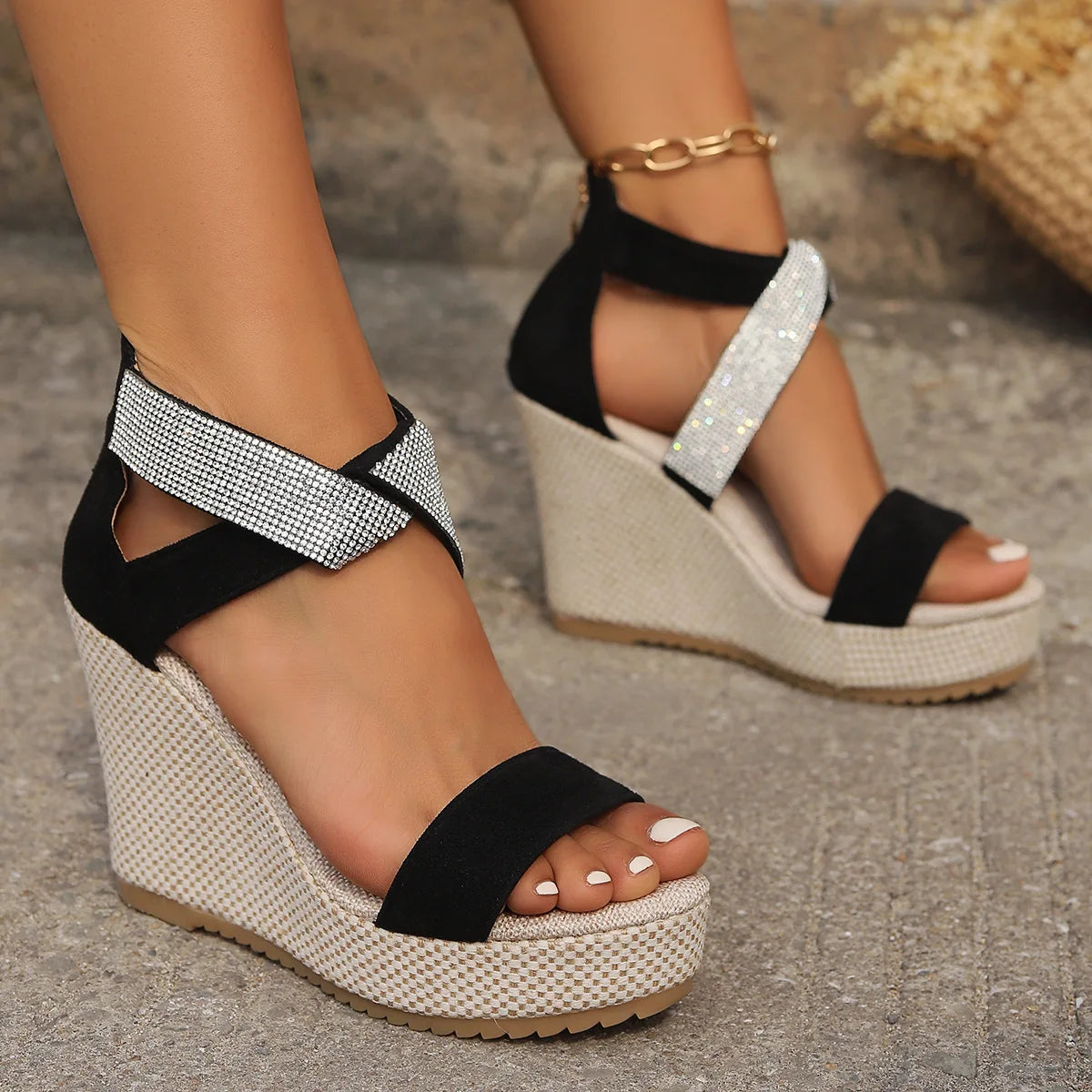 Stavanger Sparkles Platform Wedges