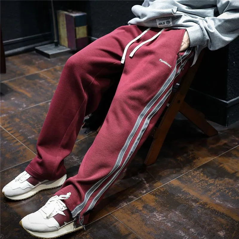 Two-Tone Side Stripe Cotton Sweatpants