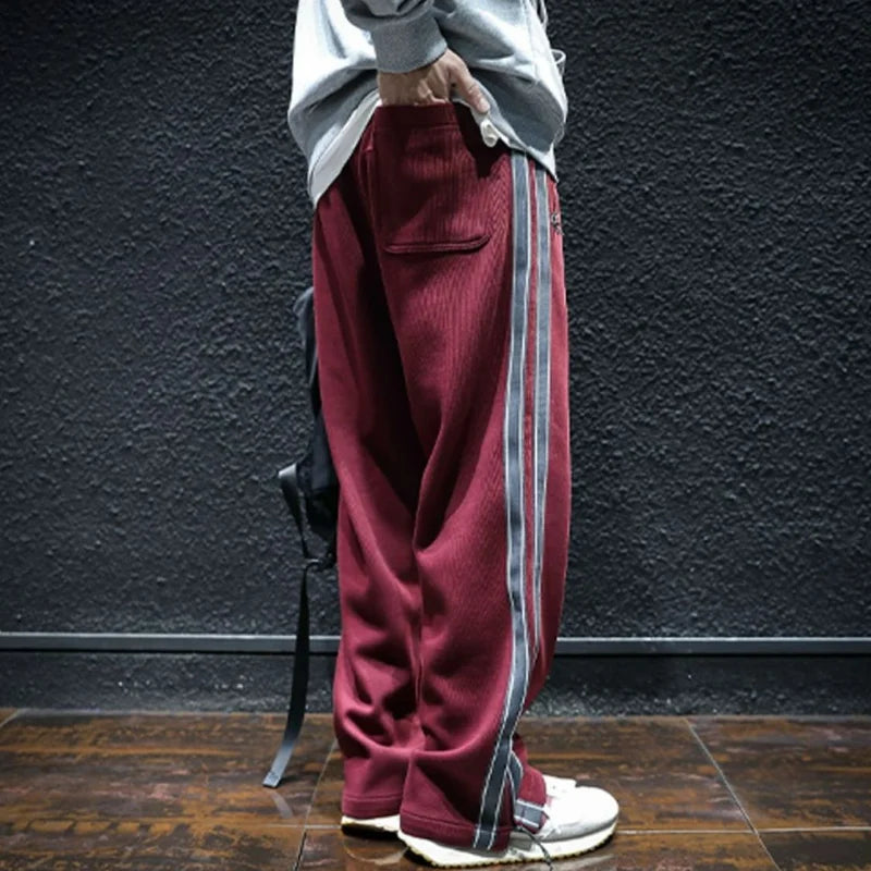 Two-Tone Side Stripe Cotton Sweatpants