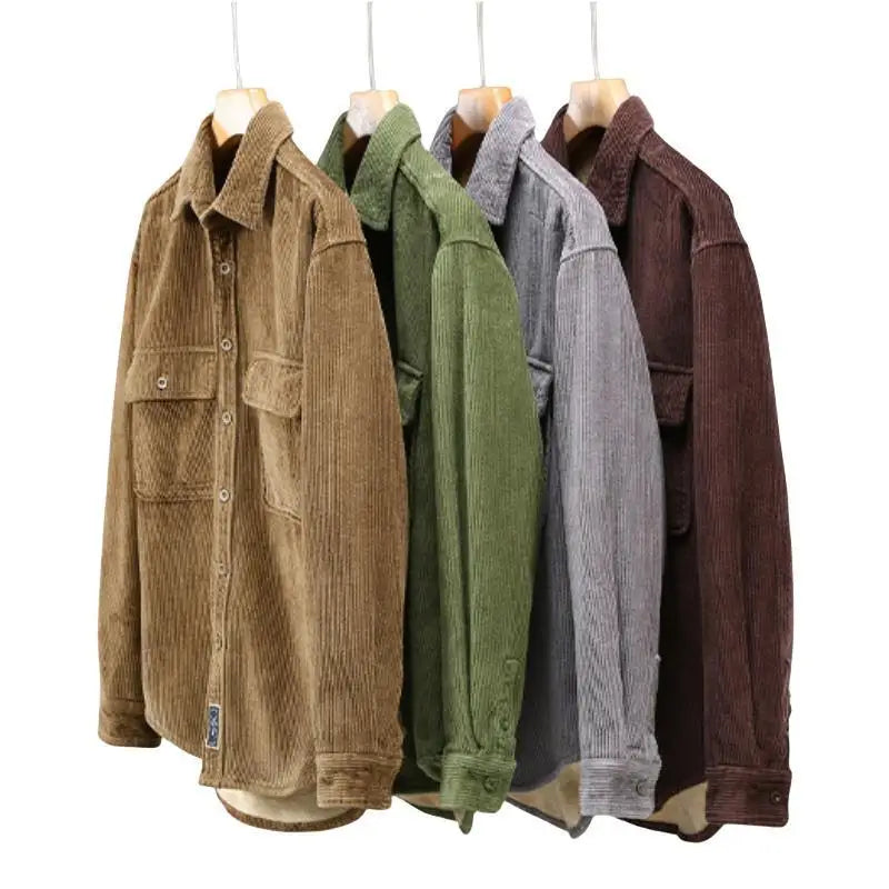 SHERPA LINED CORDUROY OVERSHIRT WITH POCKETS