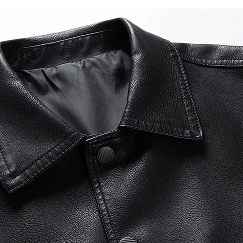 Two-Tone Faux Leather Jacket