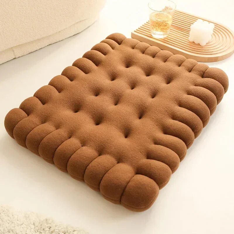 Biscuit-Shaped Plush Cushion