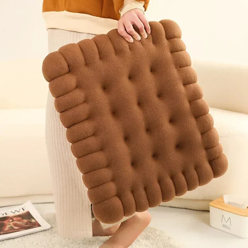 Biscuit-Shaped Plush Cushion