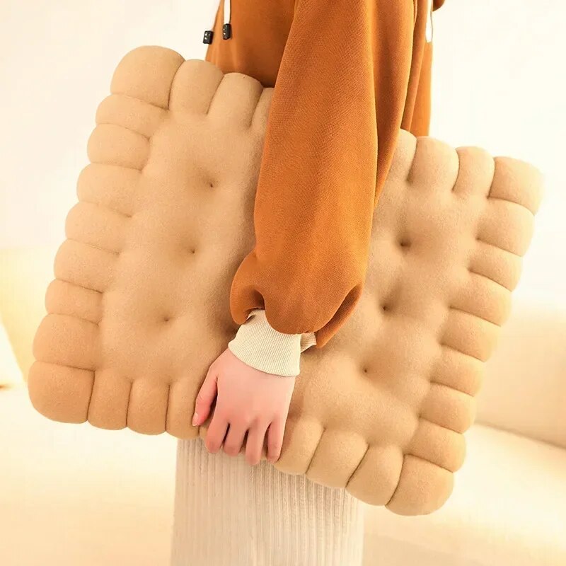 Biscuit-Shaped Plush Cushion