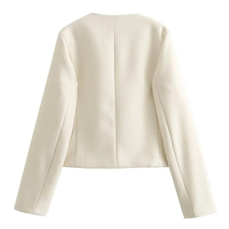 CHIC CROPPED JACKET WITH FLAPS