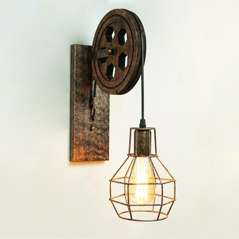 Edison Industrial Wheel Wall Lamp