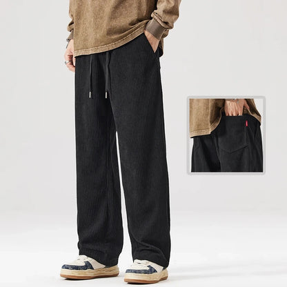 Attitude - Loose Straight Corduroy Joggers