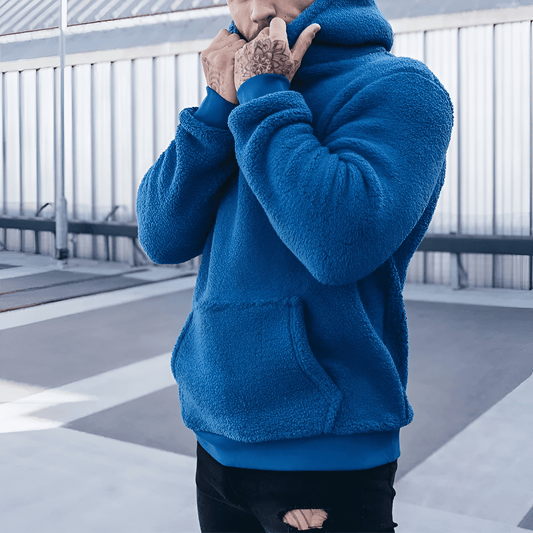 Fluffy Sherpa Quarter-Zip Hoodie