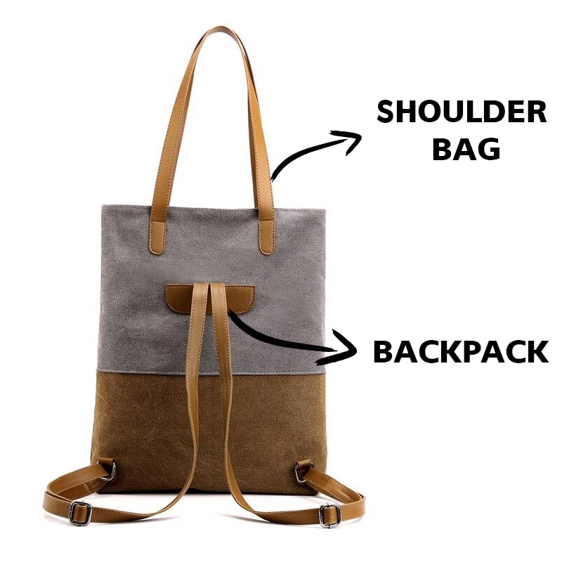 2-in-1 Canvas Bag: Shoulder & Backpack