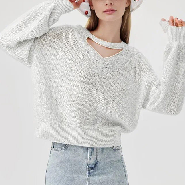 Moonlight Choker Drop Shoulder Sweater