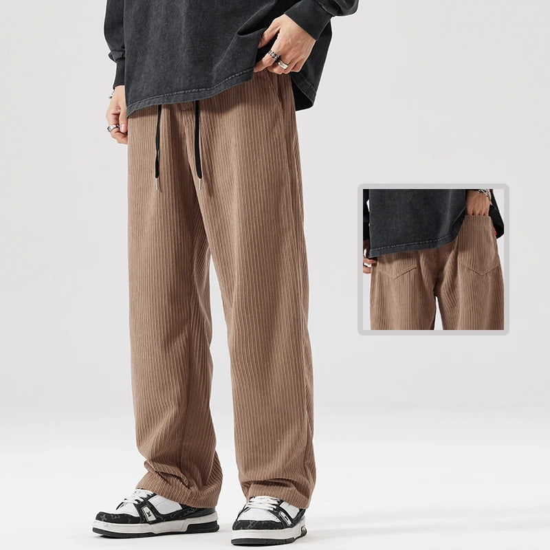 Attitude - Loose Straight Corduroy Joggers