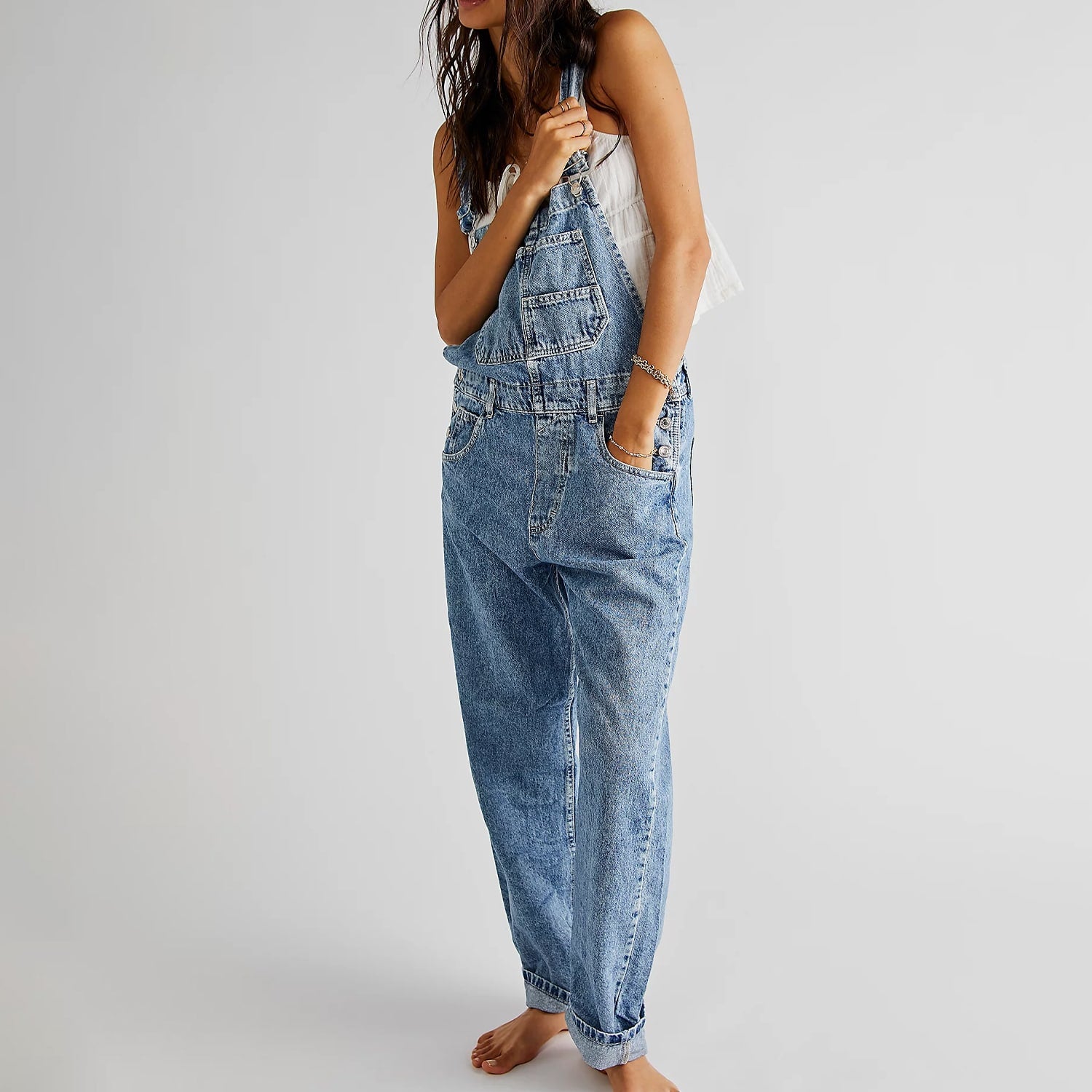 Vintage Denim Baggy Overalls