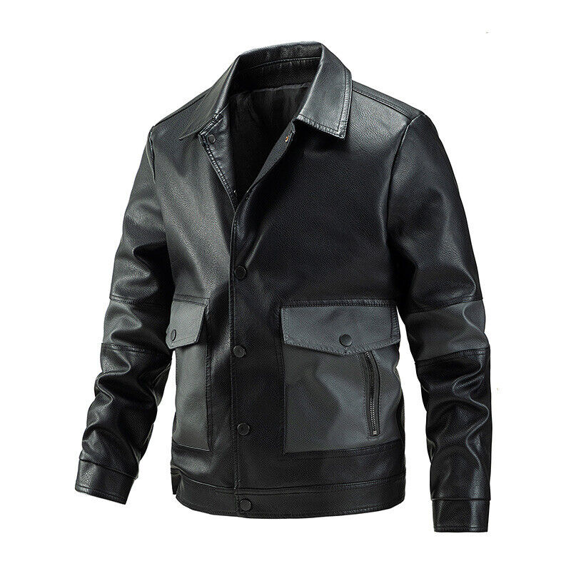 Two-Tone Faux Leather Jacket