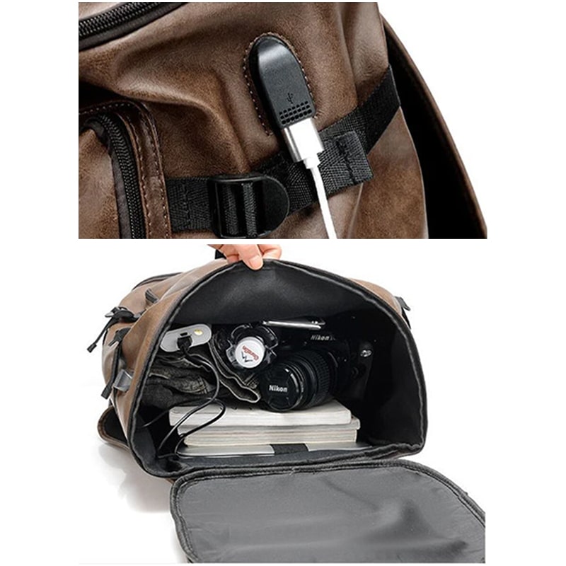 WEYSFOR - Travel Bag Leather Anti-Theft · TSA Lock · USB