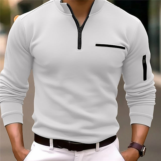 Nathan | Men's Polo with Zipper Neck