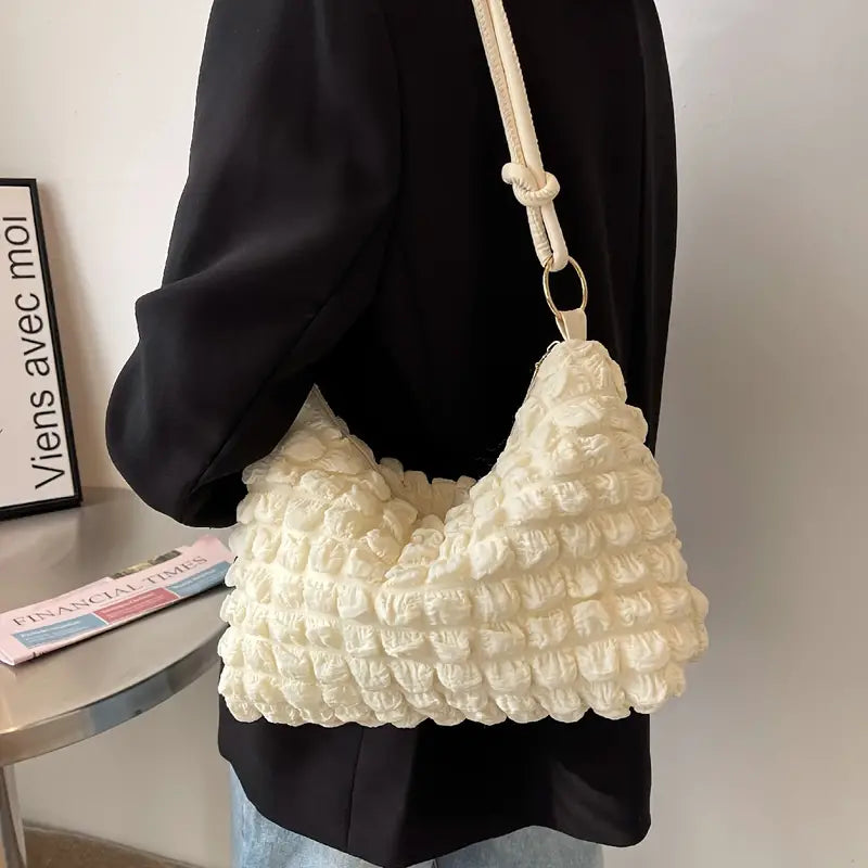 Ruched Charm Shoulder Bag