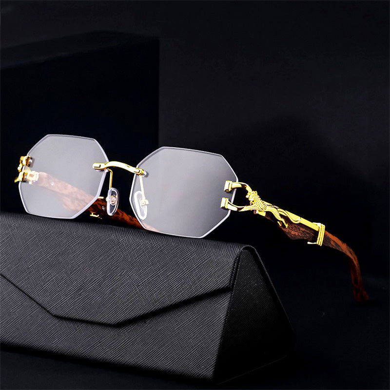 Leopardo Rimless Wood Premium Sunglasses